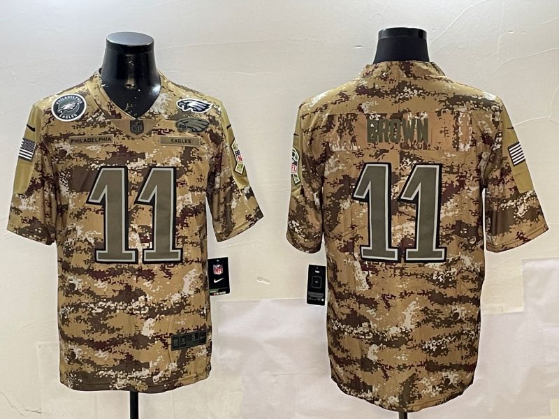 Men Philadelphia Eagles #11 Brown Camo 2025 Nike Salute to Service Limited NFL Jersey style 2125->philadelphia eagles->NFL Jersey